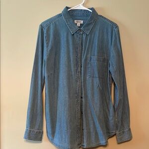 Style & Co. Blue Denim Relaxed Button Down Shirt